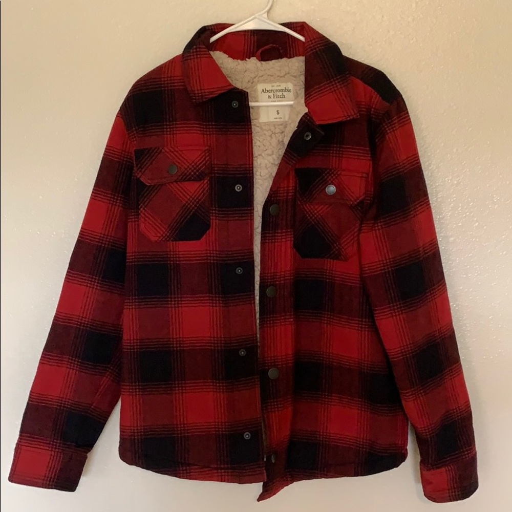 Sherpa lined flannel jacket